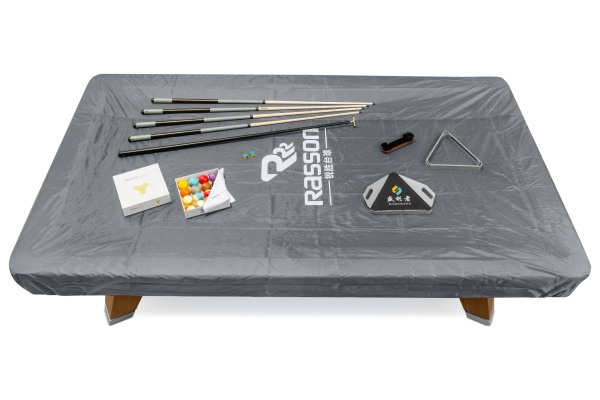 Покрывало для стола "Rasson" 9 ф (влагостойкое, серое, резинки на лузах)